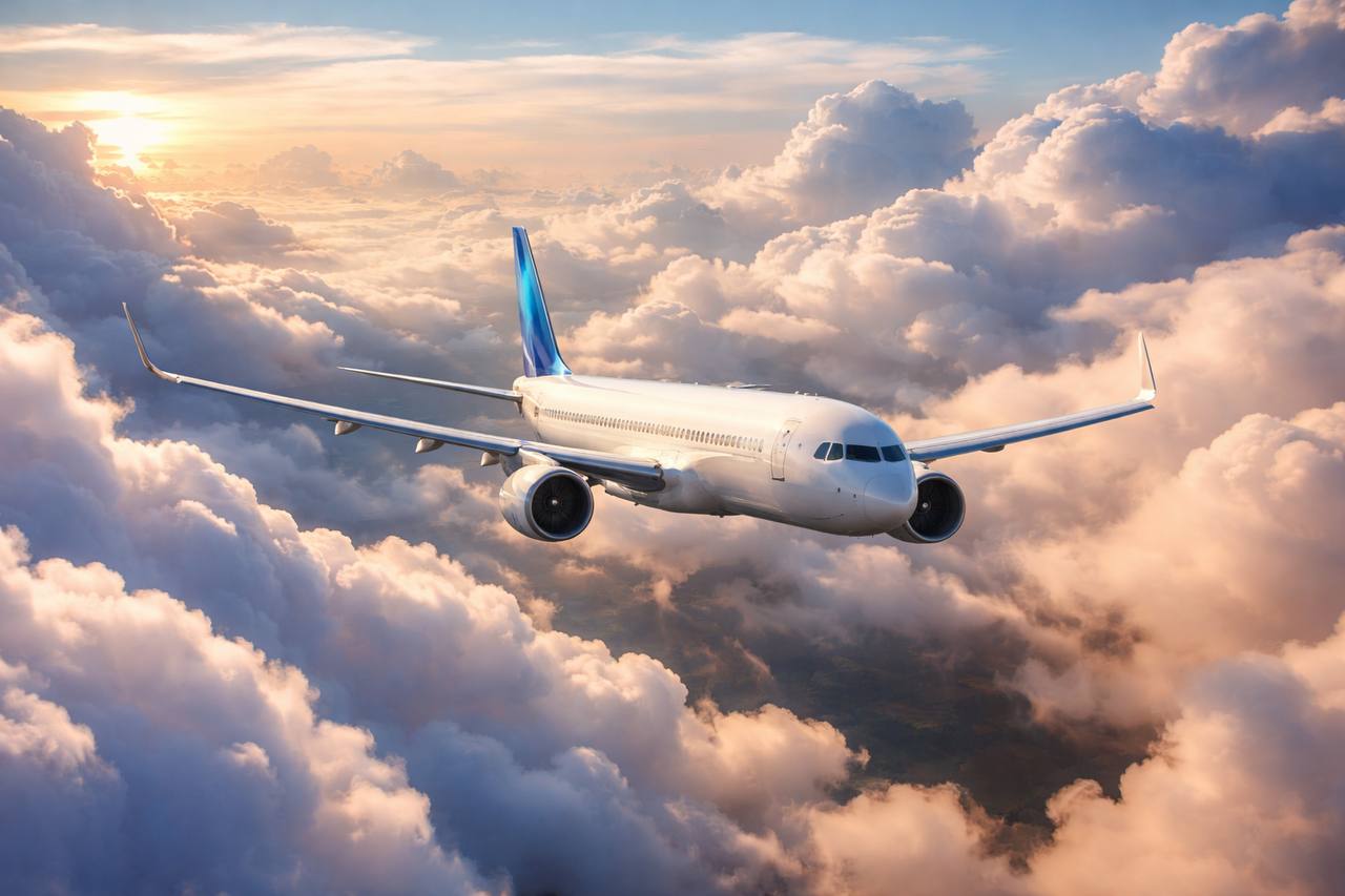 Вид из иллюминатора самолета